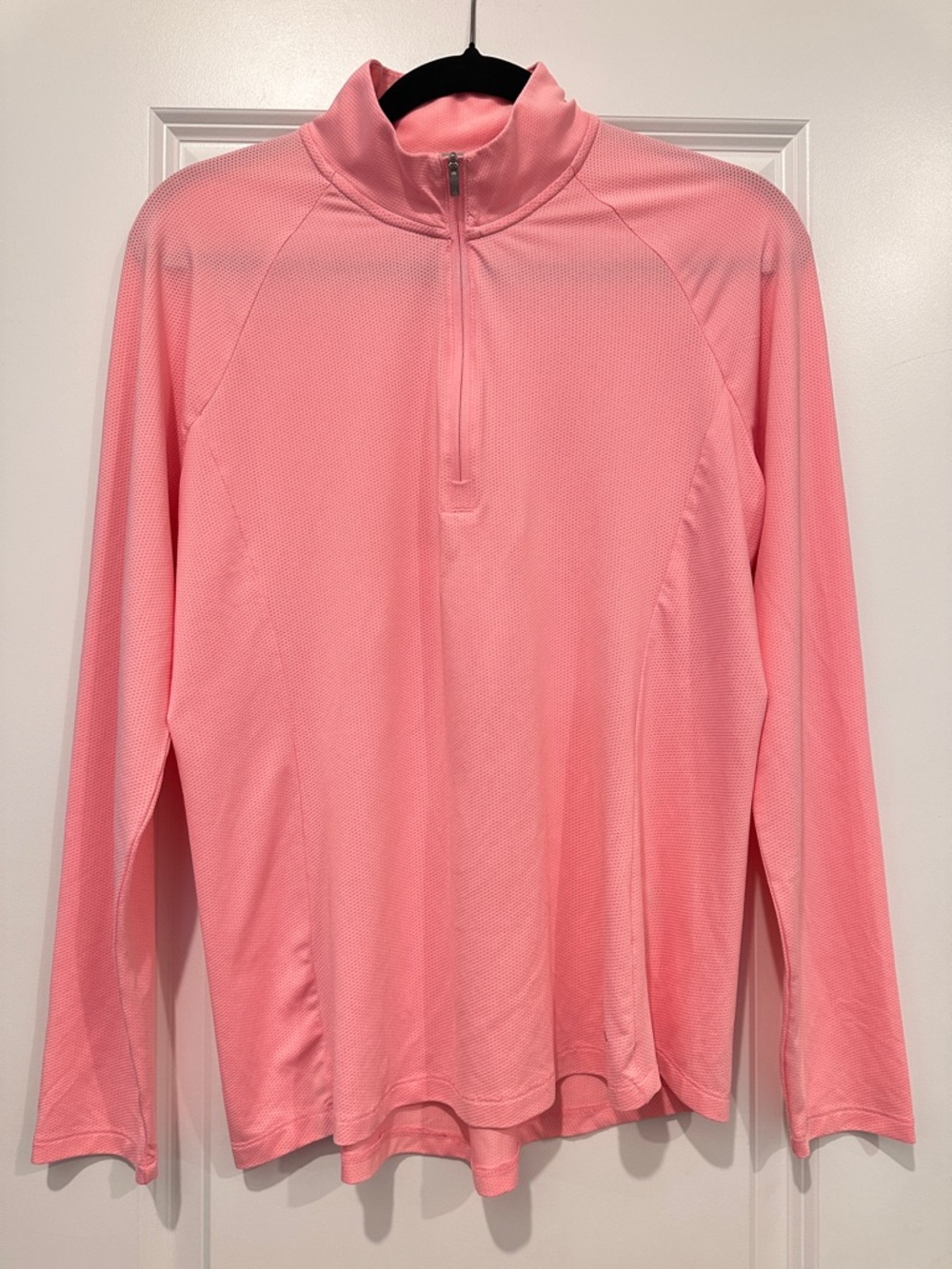 adidas Pink Golf Quarter-Zip Long Sleeve Top